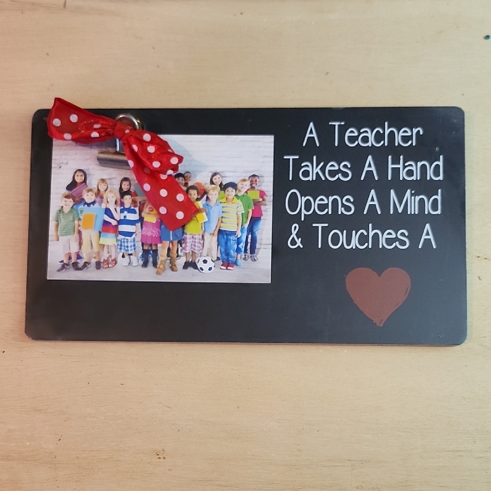 Teacher Appreciation Plaque with Red Bow